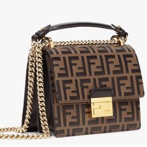 Fendi Small Kan I Leather Crossbody Bag